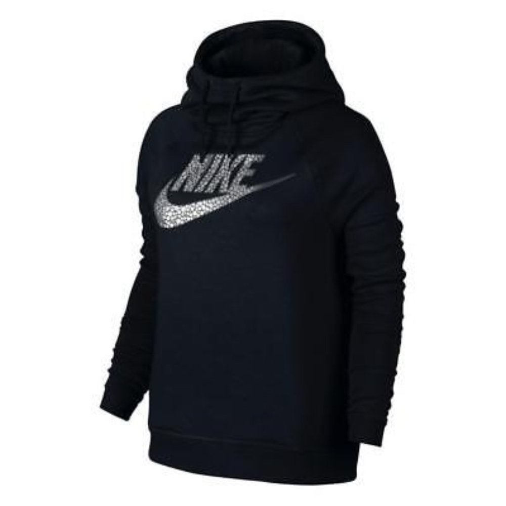 PURPLE Nike Women's Rally Funnel Neck Metallic Pullover Hoodie